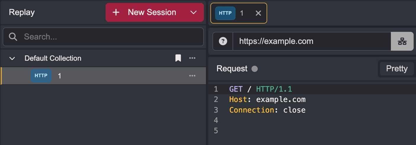 Creating a new Replay session manually.